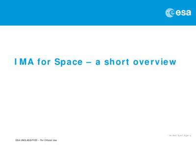 ESA Roadmap For IMA Spin-In To Spacecraft Avionics