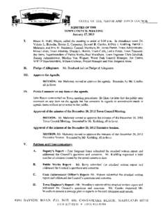 OFFICE OF THE MAYOR AND TOWN  COUNCIL MINUTES OF THE TOWN COUNCIL MEETING