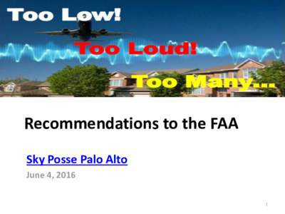 Recommendations to the FAA Sky Posse Palo Alto June 4, 2016 1  Introduction