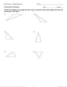 Kuta Software - Infinite Geometry  Name___________________________________ Classifying Triangles