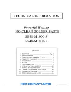 TECHNICAL INFORMATION  Powerful Wetting