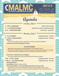 Camden on the Lake Resort  Lake Ozark, Missouri Agenda Sunday, July 6