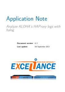Application Note Analyze ALOHA’s HAProxy logs with halog Document version: v1.1 Last update: