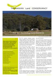 For sale - Marakoopa Creek Reserve, Mole Creek  Issue 16 Autumn 08 Major expansion of the Revolving Fund Reserve updates - Rubicon Sanctuary, Recherche Bay and the Egg Islands