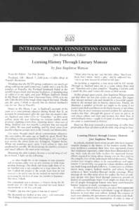 ALAN v29n3 - Interdisciplinary Connections: Learning History Through Literary Memoir