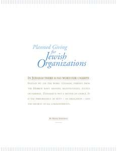 Planned Giving for Jewish  Organizations