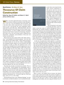 LES Global News—Reviews Book Review | By Robert D. Katz Thesaurus Of Claim Construction Edited by: Stuart B. Soffer and Robert C. Kahrl