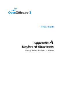 Writer Guide  A Appendix Keyboard Shortcuts