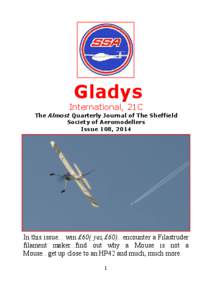 Gladys International, 21C The Almost Quarterly Journal of The Sheffield Society of Aeromodellers Issue 108, 2014