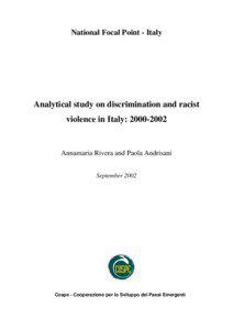 National Focal Point - Italy  Analytical study on discrimination and racist