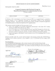 Board agenda item for March 12, 2014: Contract Extension with the Doyle Group for SharePoint Development and Administrative Services
