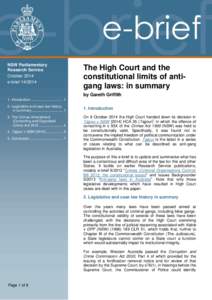 NSW Parliamentary Research Service October 2014 e-brief[removed]The High Court and the