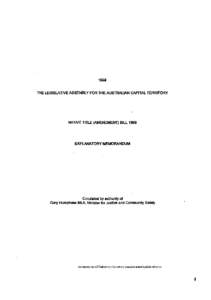 19S9  THE LEGISLATIVE ASSEMBLY FOR THE AUSTRALIAN CAPITAL TERRITORY NATIVE TITLE (AMENDMENT) BILL 1999