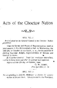 Acts of the Choctaw Nation
