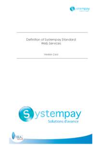 Definition of Systempay Standard Web Services Version 2.6a Writing, Reviewing, Approval