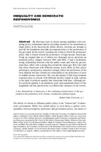 Public Opinion Quarterly, Vol. 69, No. 5, Special Issue 2005, pp. 778–796  INEQUALITY AND DEMOCRATIC RESPONSIVENESS MARTIN GILENS