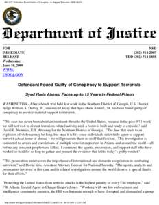 #09-572: Defendant Found Guilty of Conspiracy to Support Terrorists)