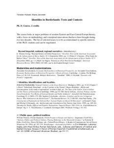Yaroslav Hrytsak, Maciej Janowski  Identities in Borderlands: Texts and Contexts