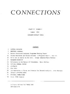CONNECTIONS VOLUME VI NUMBER 2 Summer 1983 RESEARCH ROUNDUP ISSUE