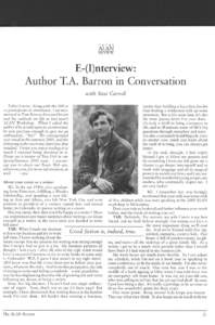 ALAN v29n1 - E-(I)nterview: Author T.A. Barron in Conversation