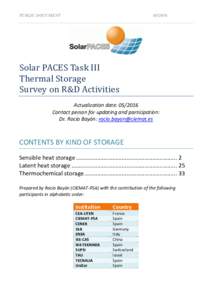 PUBLIC DOCUMENTSolar PACES Task III Thermal Storage