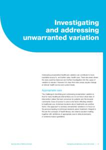Investigating and addressing unwarranted variation