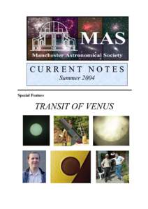 CURRENT NOTES Summer 2004 Special Feature TRANSIT OF VENUS