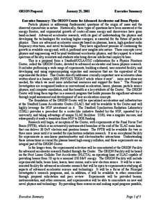 ORION Proposal  January 25, 2001 Executive Summary