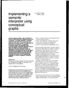 Implementing a semantic interpreter using conceptual graphs A parser applies grammar rules to generate a