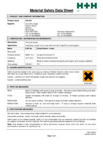 Material Safety Data Sheet 1. PRODUCT AND COMPANY INFORMATION Product name CELFIX