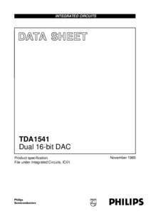 INTEGRATED CIRCUITS  DATA SHEET TDA1541 Dual 16-bit DAC