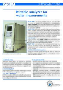 SYSTEA  MICROMAC 1000 Portable Analyzer for water measurements
