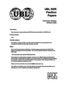 UBL NDR Position Papers UBL