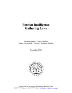 Foreign Intelligence Gathering Laws