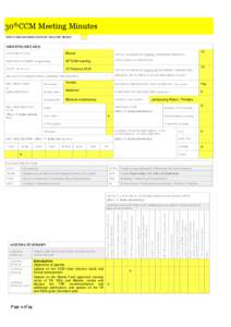 30thCCM Meeting Minutes INPUT FIELDS INDICATED BY YELLOW BOXES MEETING DETAILS 15