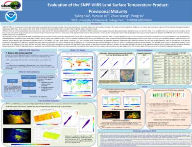 Evaluation of the SNPP VIIRS Land Surface Temperature Product: Provisional Maturity Yuling 1CICS,
