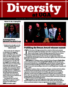 Diversity at UGA ® News from the Office of Institutional Diversity at the University of Georgia Volume 14 • No. 2 • Spring 2015