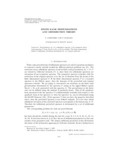 PROCEEDINGS OF THE AMERICAN MATHEMATICAL SOCIETY Volume 127, Number 4, April 1999, Pages 1151–1161 SFINITE RANK PERTURBATIONS
