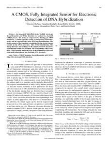 IEEE ELECTRON DEVICE LETTERS, VOL. 27, NO. 7, JULYA CMOS, Fully Integrated Sensor for Electronic Detection of DNA Hybridization