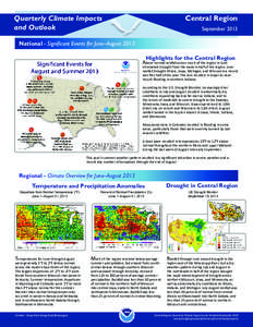 Central Region  Quarterly Climate Impacts and Outlook  September 2013