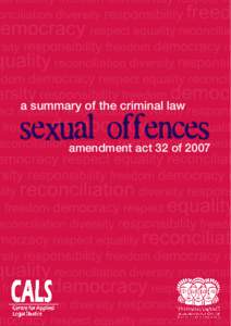 a summary of the criminal law  sexual offences amendment act 32 of 2007