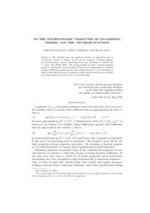 Integer sequences / Differential topology / Holonomic / Logarithm / Factorial / Gamma function / Complex number / Exponentiation / Riemann hypothesis / Mathematics / Mathematical analysis / Combinatorics