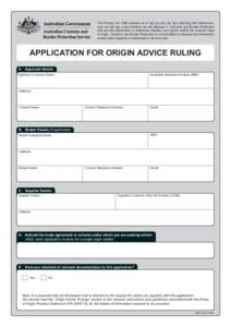 Application for Origin Advice Ruling B659