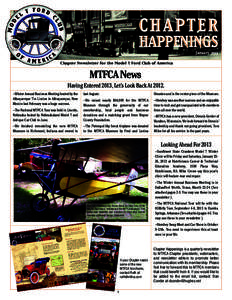CHAPTER HAPPENINGS January 2013 Chapter Newsletter for the Model T Ford Club of America  MTFCA News