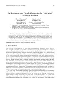 Genome Informatics 15(2): 63–An Extension and Novel Solution to the (l,d )–Motif Challenge Problem