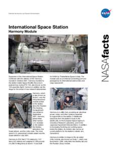 National Aeronautics and Space Administration  International Space Station Expansion of the International Space Station