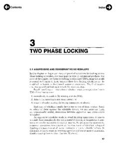 Contents  Index 3 TWO PHASE LOCKING