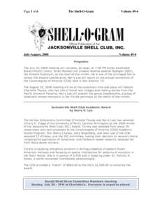 Page 1 of 6  The Shell-O-Gram July-August, 2008