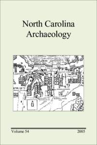 North Carolina Archaeology, vol. 54