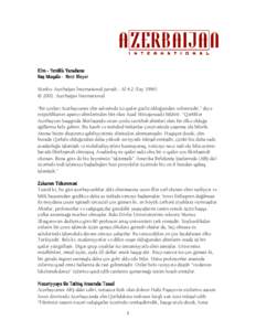 Elm - Yenilik Yarad\c\s\ Ba] Mwqalw - Betti Bleyer Mwnbw: Azerbaijan International jurnal\ - AI 4.2 (Yay 1996) © 2002. Azerbaijan International “Bir [oxlar\ Azwrbaycan\n elm sahwsindw nw qwdwr g^cl^ oldu`undan xwbwrsi